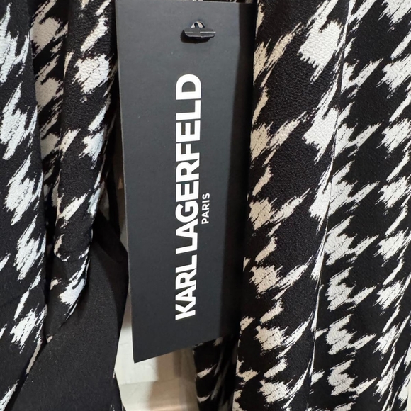 Brand New- Karl Lagerfeld Monochrome Houndstooth Shirt - Picture 8 of 9